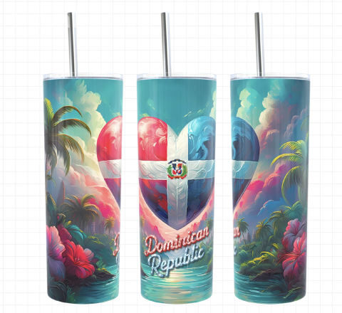 Dominican Republic Flag 20oz Tumbler Portable