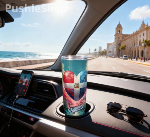 Dominican Republic Flag 20oz Tumbler Portable 4