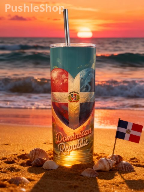 Dominican Republic Flag 20oz Tumbler Portable