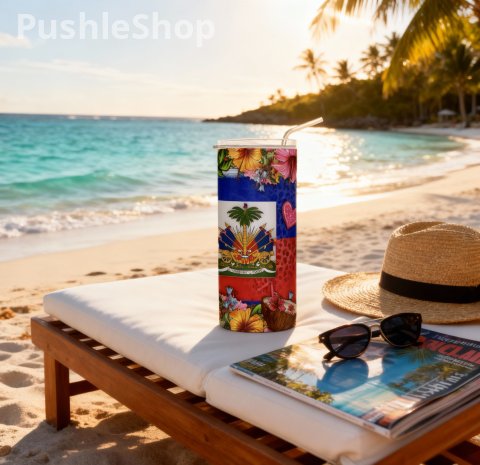 Haitian Flag Day 20 oz Beverage Can with Unique Design and Features 5