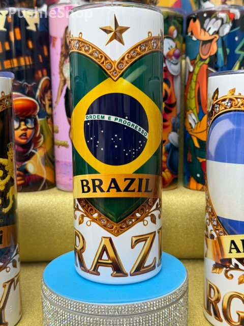 Brazil Tumbler 20 oz - Stylish Design with Distinctive Brazil Flag Motif, Ideal for Everyday Use