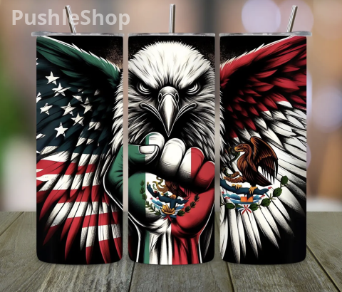 Mexican Flag Tumbler – 20oz .