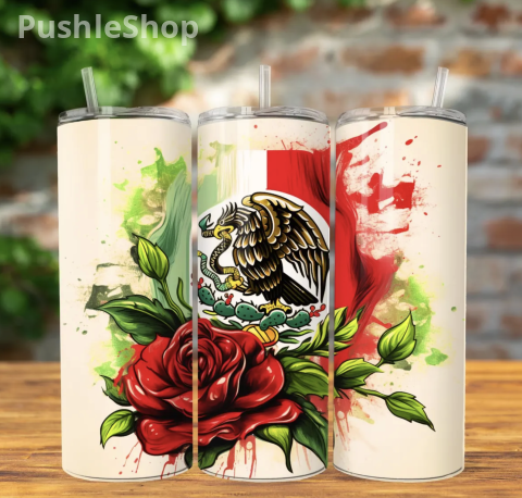 Mexican Flag Tumbler – 20oz .