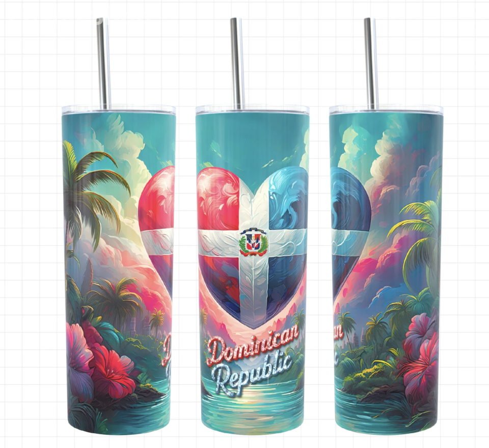 Dominican Republic Flag 20oz Tumbler Portable