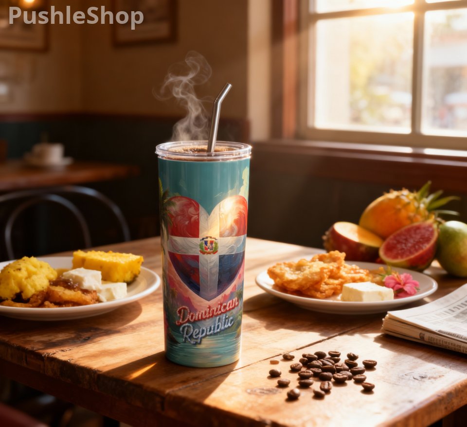 Dominican Republic Flag 20oz Tumbler Portable