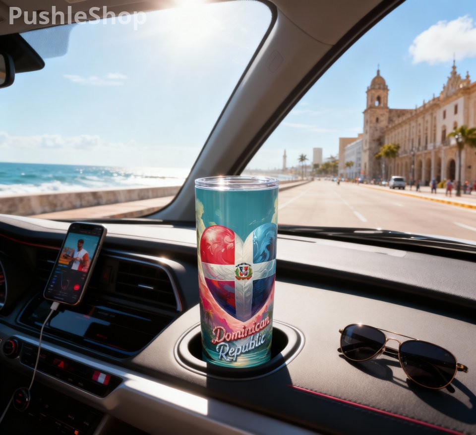 Dominican Republic Flag 20oz Tumbler Portable