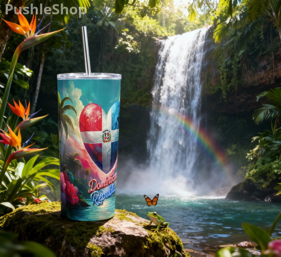 Dominican Republic Flag 20oz Tumbler Portable