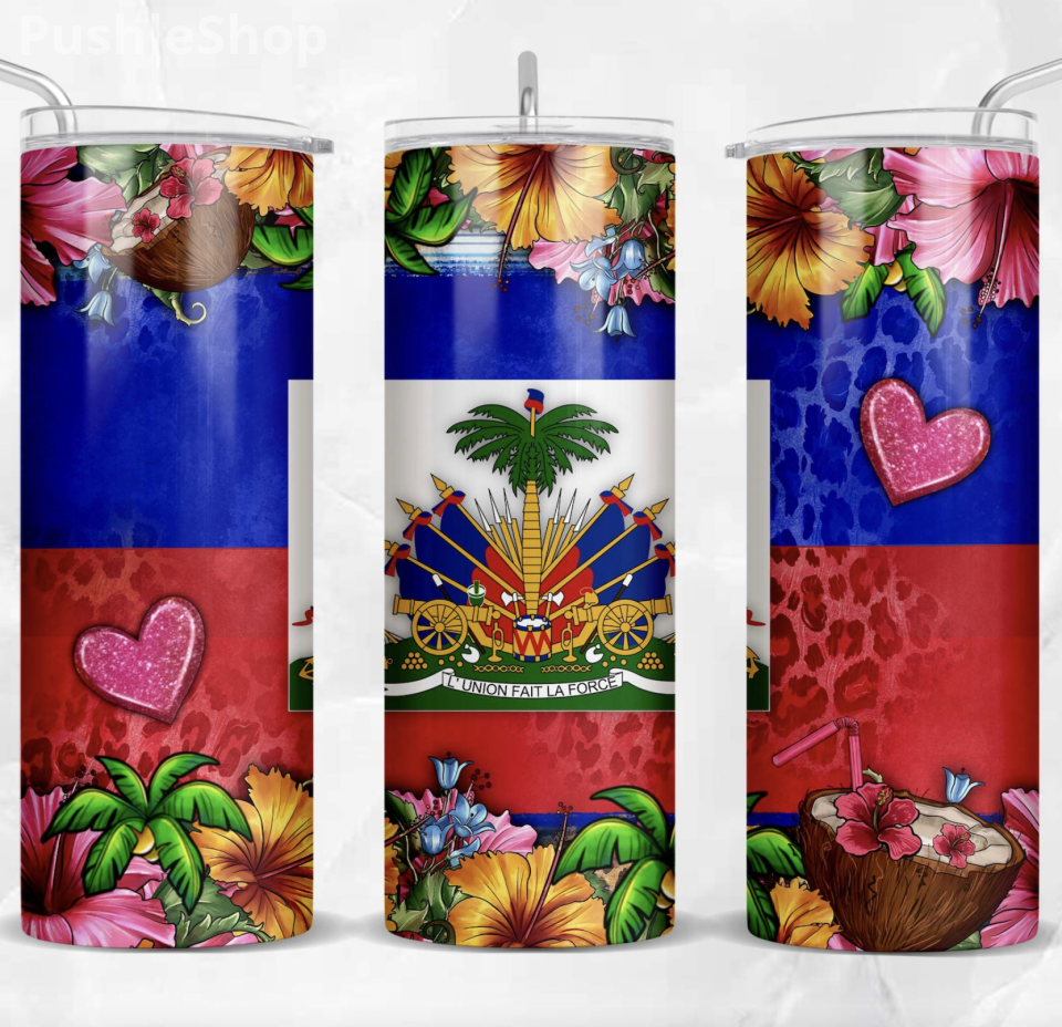 Haitian Flag Day 20 oz Beverage Can with Unique Design and Features