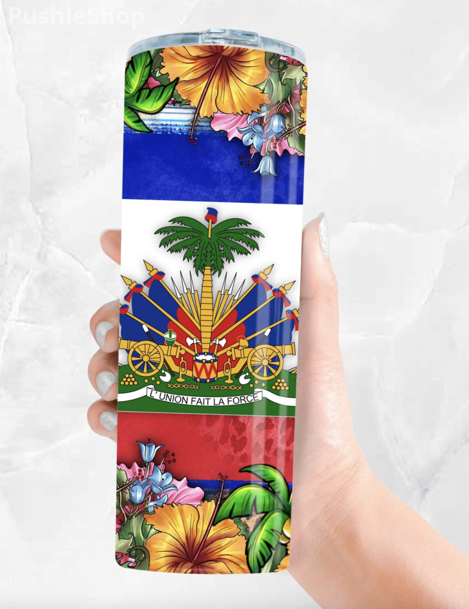 Haitian Flag Day 20 oz Beverage Can with Unique Design and Features