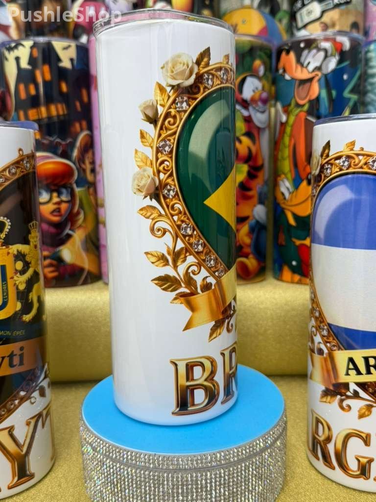 Brazil Tumbler 20 oz - Stylish Design with Distinctive Brazil Flag Motif, Ideal for Everyday Use